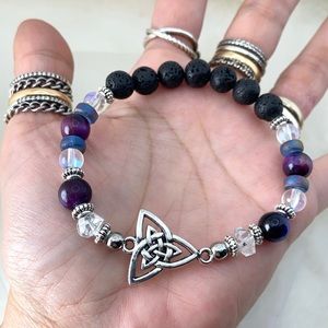 Herkimer diamonds & celtic knot bracelet